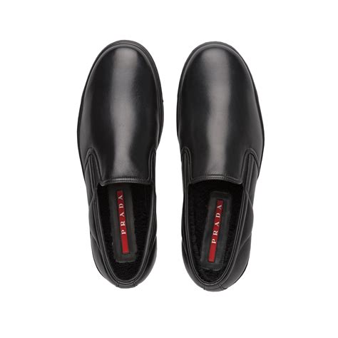 prada shoes shiny black|prada black slip on shoes.